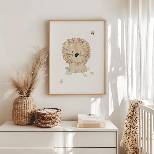 Hej Hanni Poster "Löwe mit Blumen"