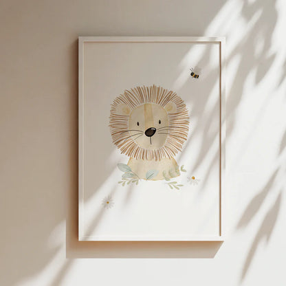 Hej Hanni Poster "Löwe mit Blumen"