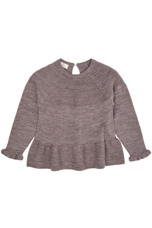 Copenhagen Colors Merino Strickbluse mit Rüschen