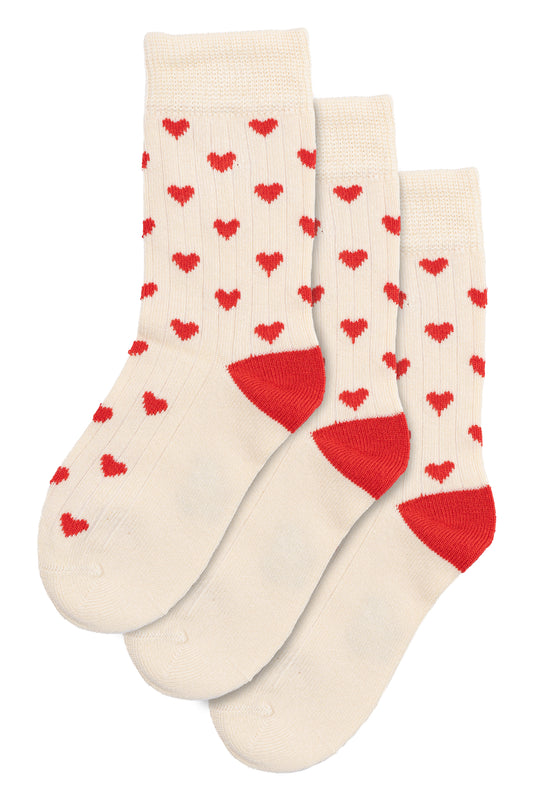 Minipop Bamboo Socken mit Herzmuster 3-er Set