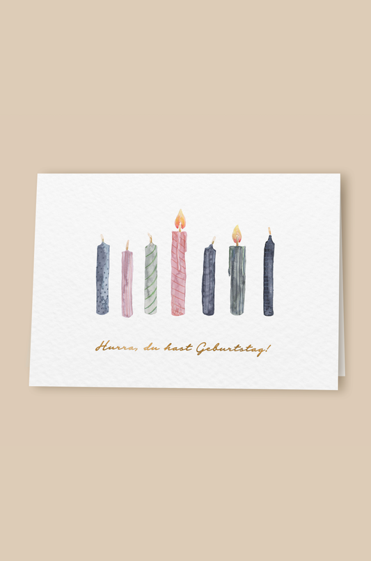 Leevje Klappkarte Kerzen "Hurra, Du hast Geburtstag"
