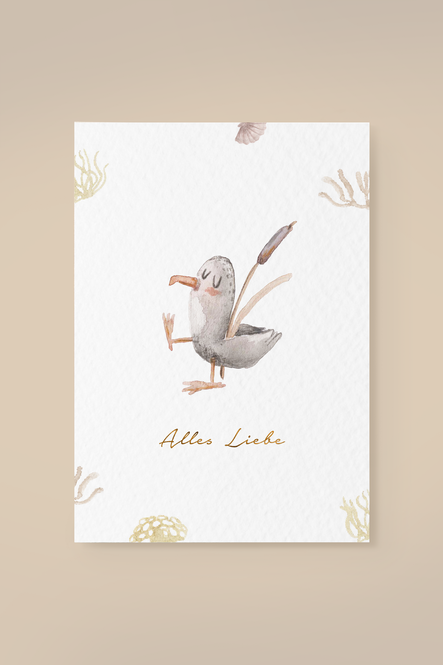 Leevje Postkarte Möwe "Alles Liebe"