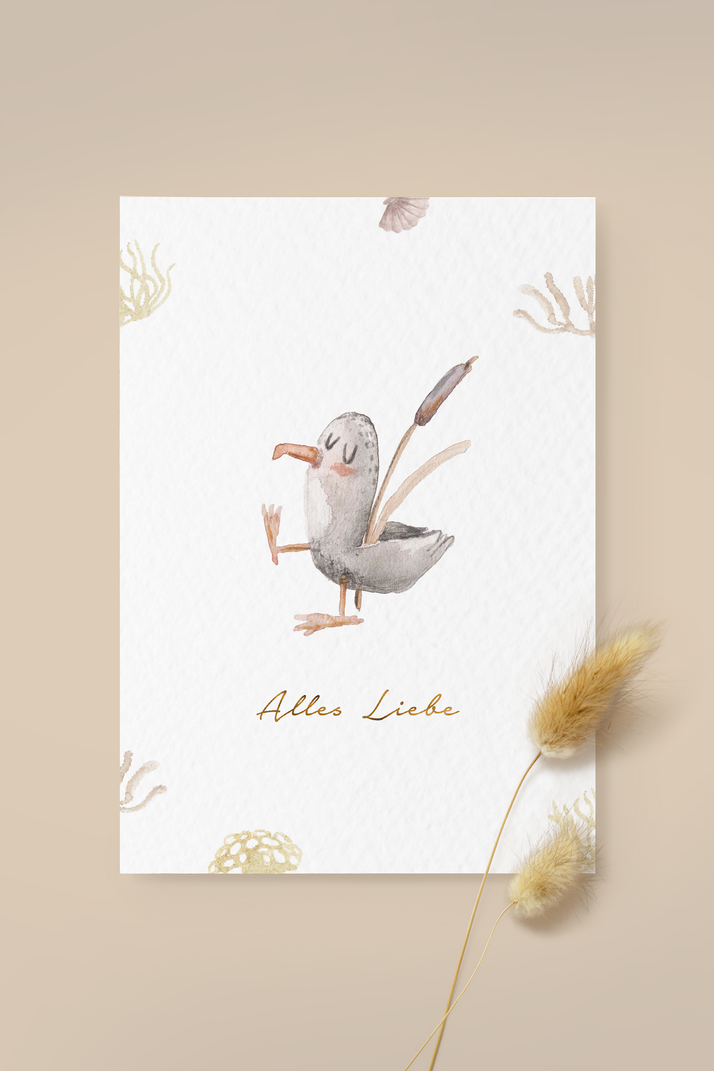 Leevje Postkarte Möwe "Alles Liebe"