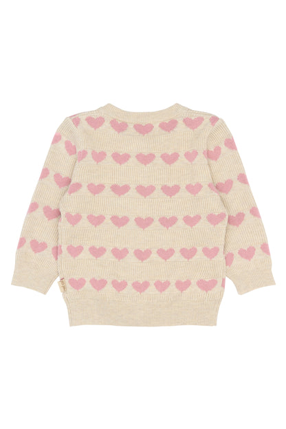 Petit Piao Strickjacke mit Herzmuster Elia