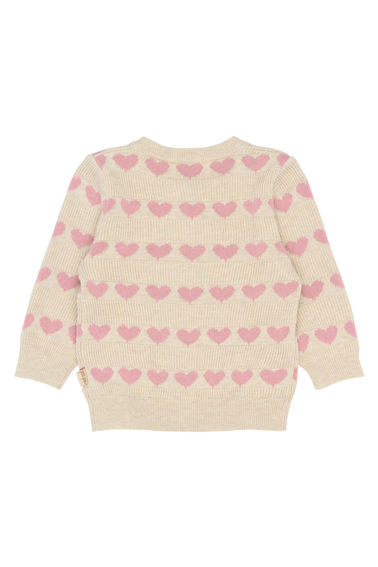 Petit Piao Strickjacke mit Herzmuster Elia