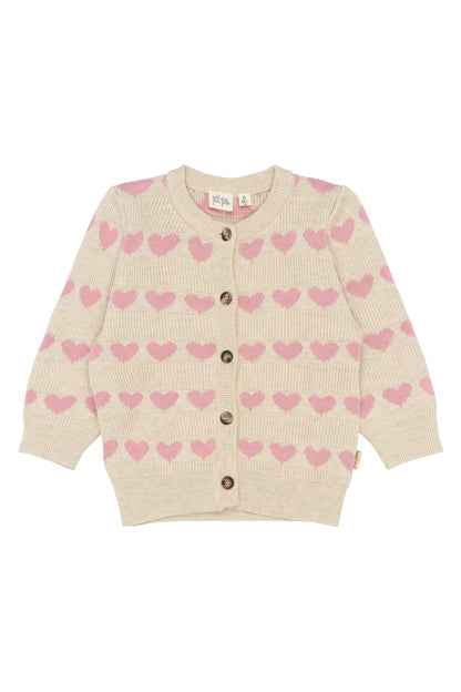 Petit Piao Strickjacke mit Herzmuster Elia