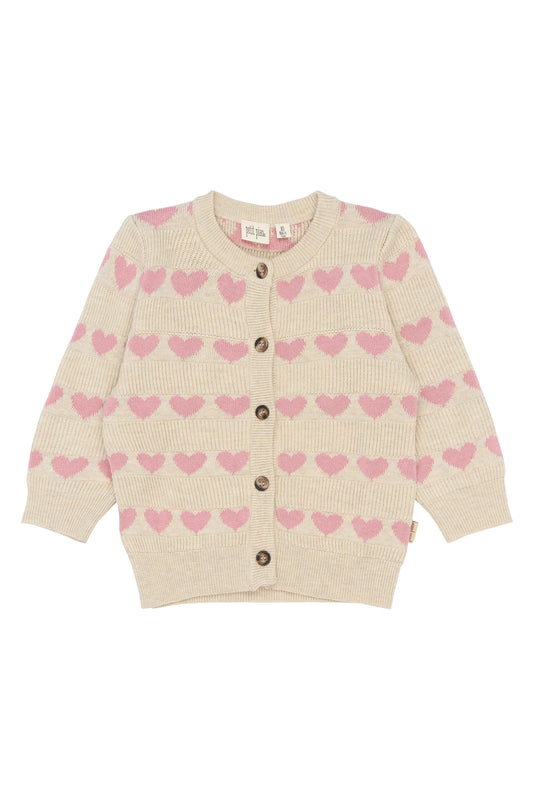Petit Piao Strickjacke mit Herzmuster Elia