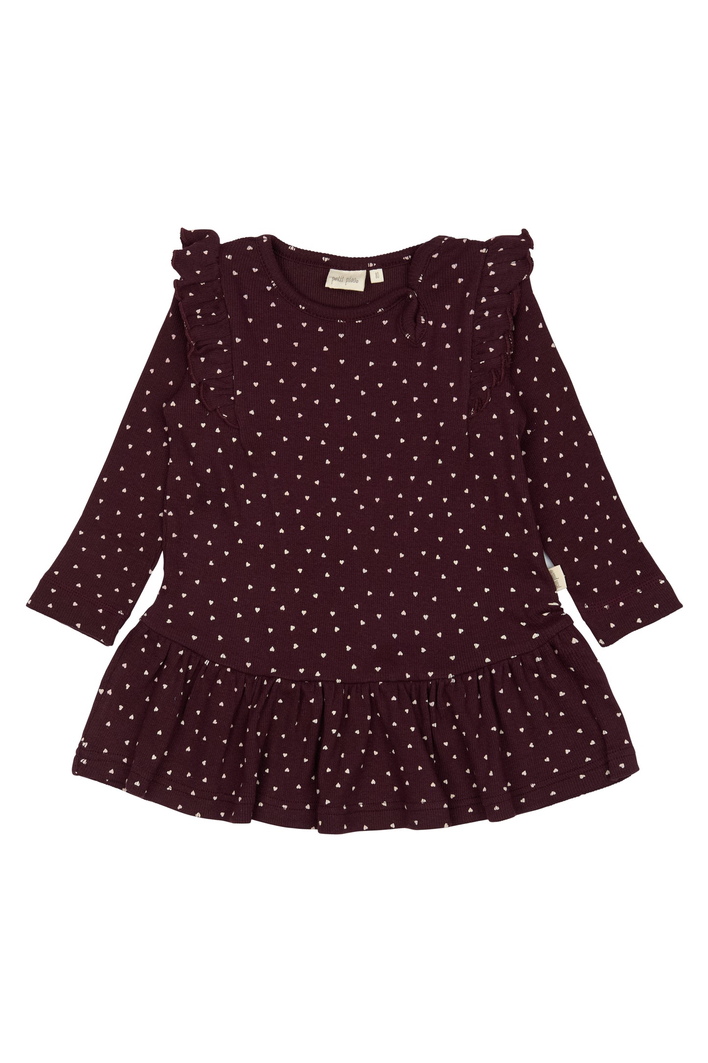 Petit Piao Kleid mit Rüschen und Herzmuster