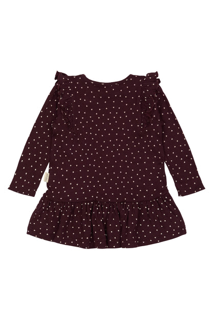 Petit Piao Kleid mit Rüschen und Herzmuster