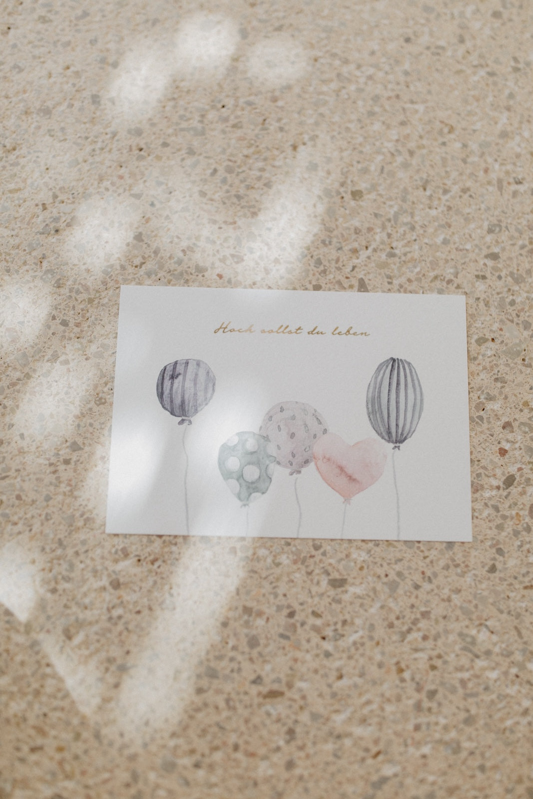 Leevje Postkarte Ballons "Hoch sollst Du leben"