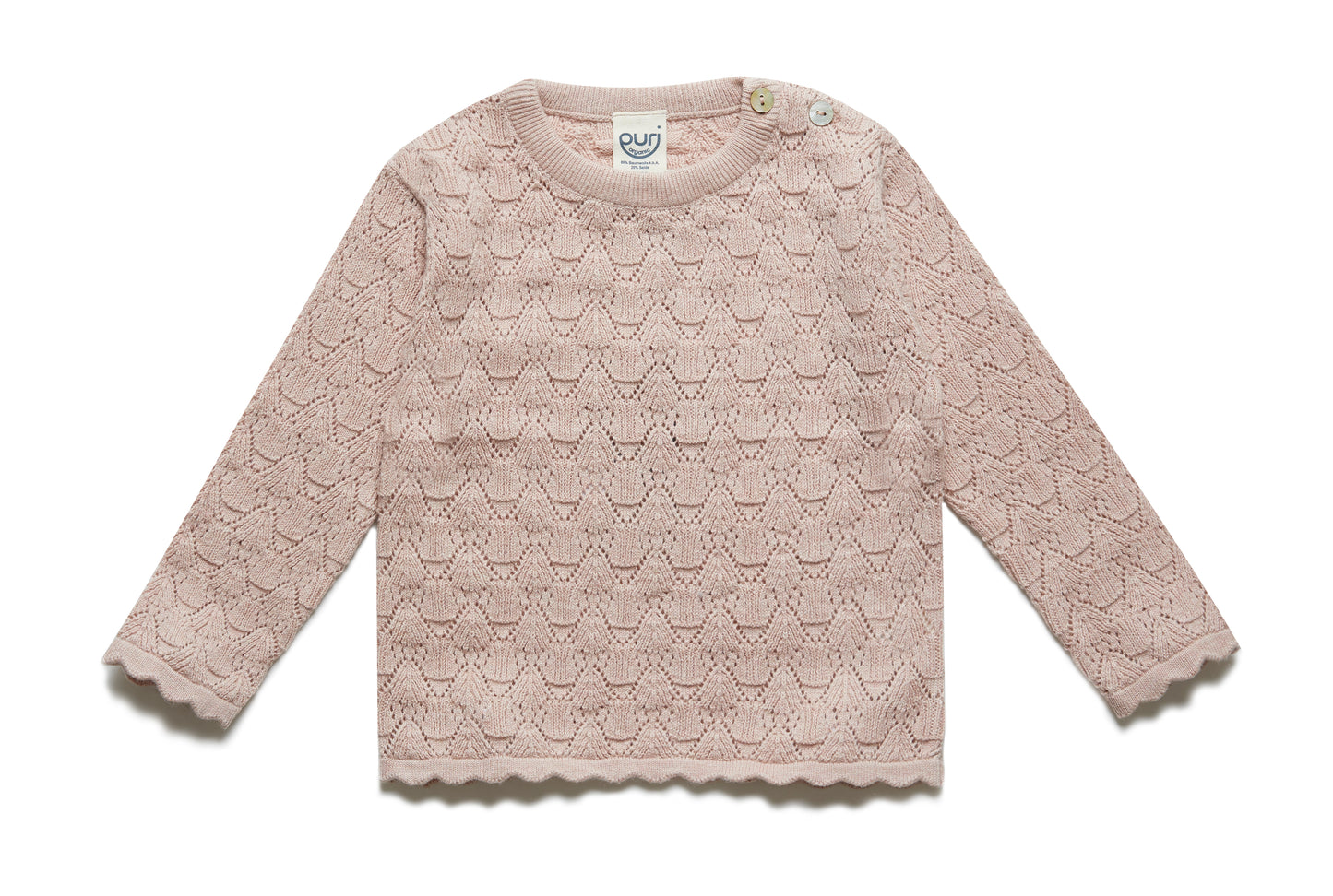 Puri Organic Pullover aus Ajourstrick