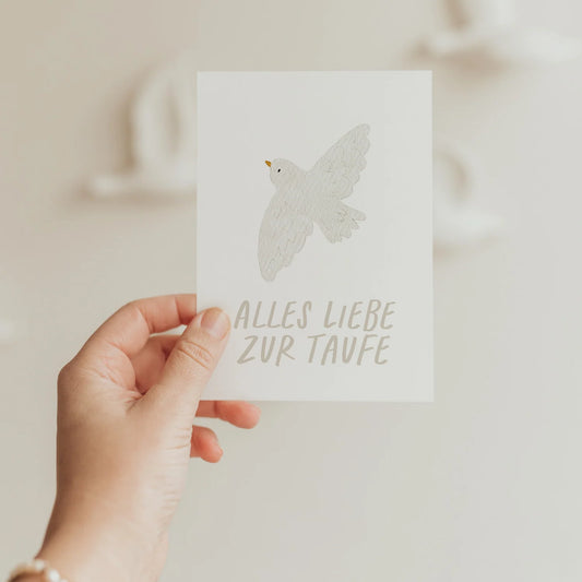 Hej Hanni Postkarte „Alles liebe zur Taufe"