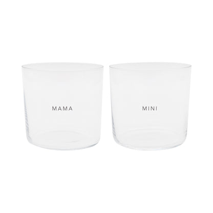 Eulenschnitt Trinkglas "Mama & Mini 2-er Set