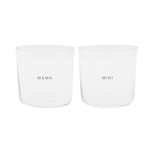 Eulenschnitt Trinkglas "Mama & Mini 2-er Set