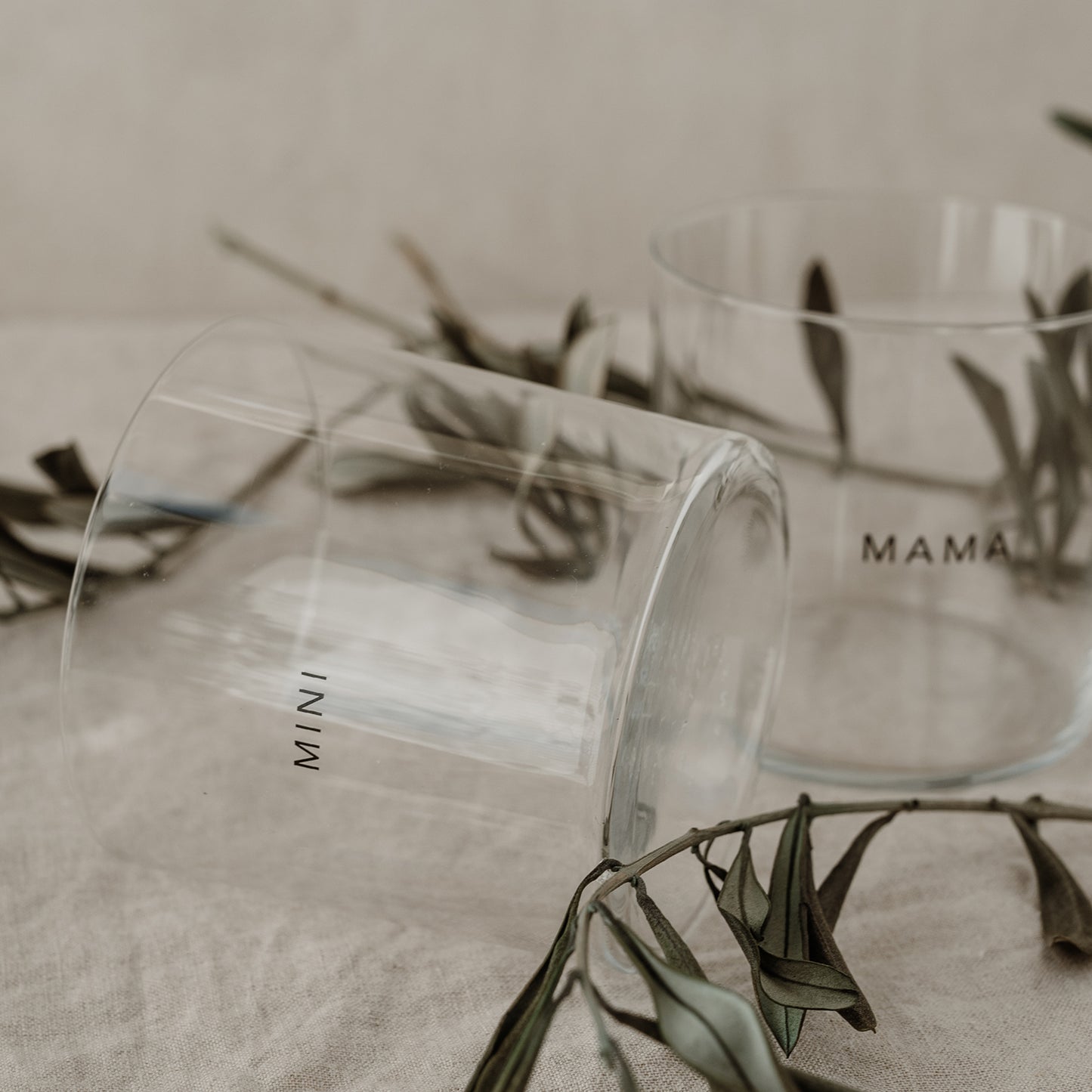 Eulenschnitt Trinkglas "Mama & Mini 2-er Set