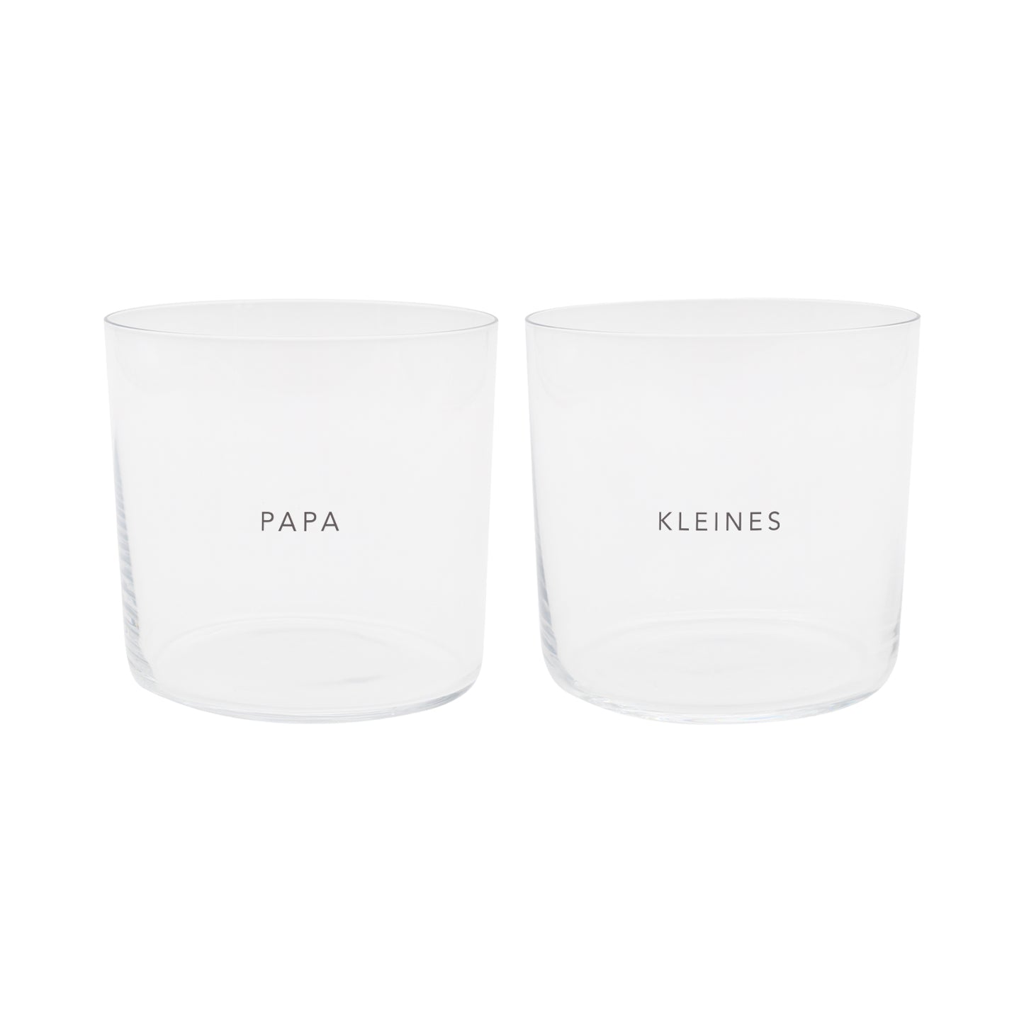 Eulenschnitt Trinkglas "Papa & Kleines 2-er Set