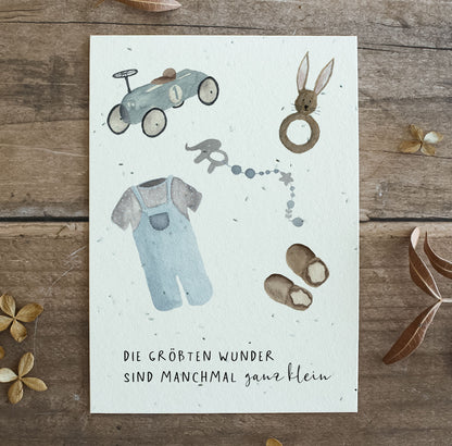 Heylittlegreen Postkarte "Kleines Wunder- Junge"