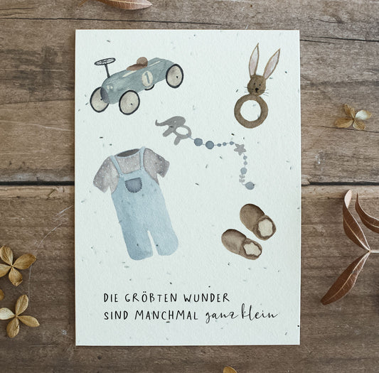 Heylittlegreen Postkarte "Kleines Wunder- Junge"