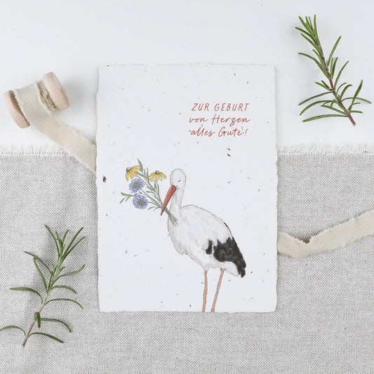 Heylittlegreen Postkarte "Zur Geburt"