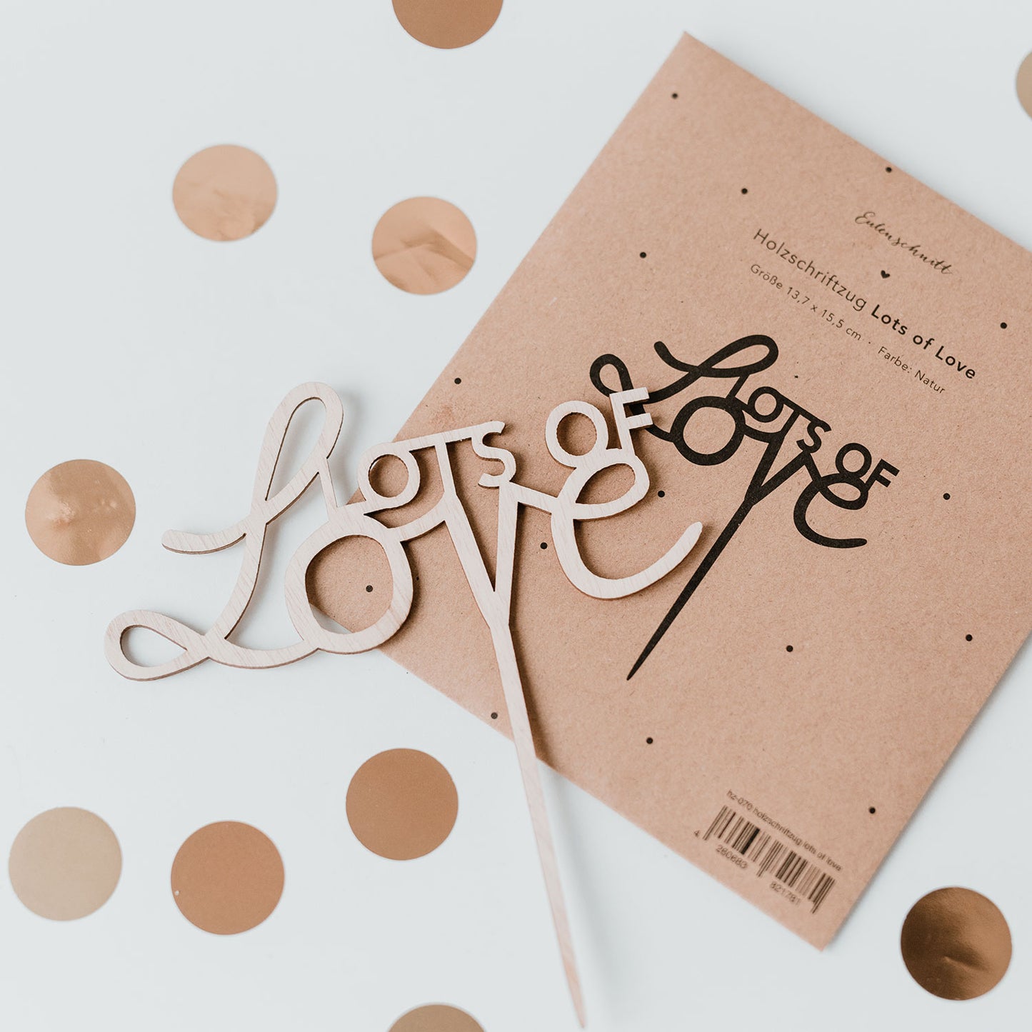 Eulenschnitt Caketopper "Lots of love"