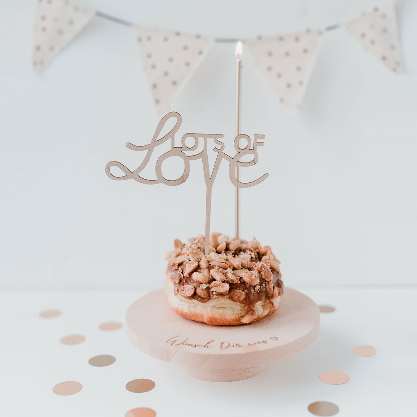Eulenschnitt Caketopper "Lots of love"