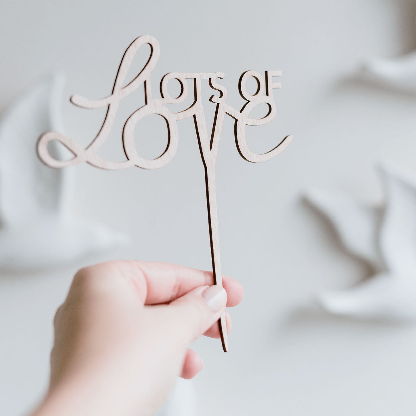 Eulenschnitt Caketopper "Lots of love"