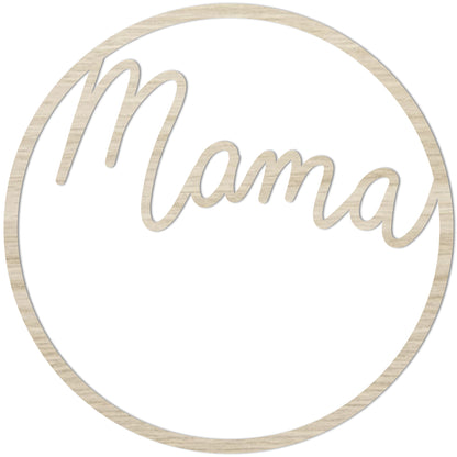 Eulenschnitt Holzkranz "Mama"