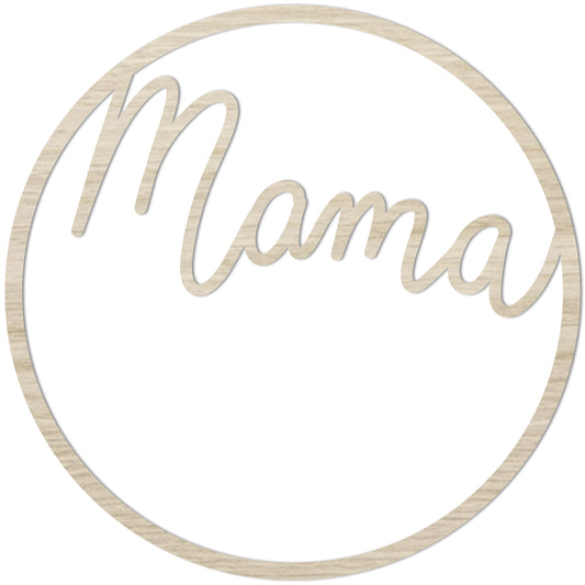 Eulenschnitt Holzkranz "Mama"