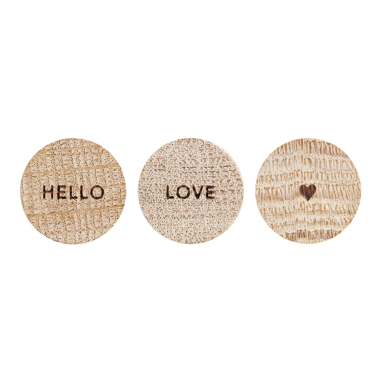 Eulenschnitt Holzmagnet "Hello Love" 3-er Set