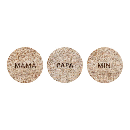 Eulenschnitt Holzmagnet "Familie" 3-er Set