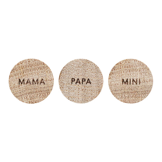 Eulenschnitt Holzmagnet "Familie" 3-er Set