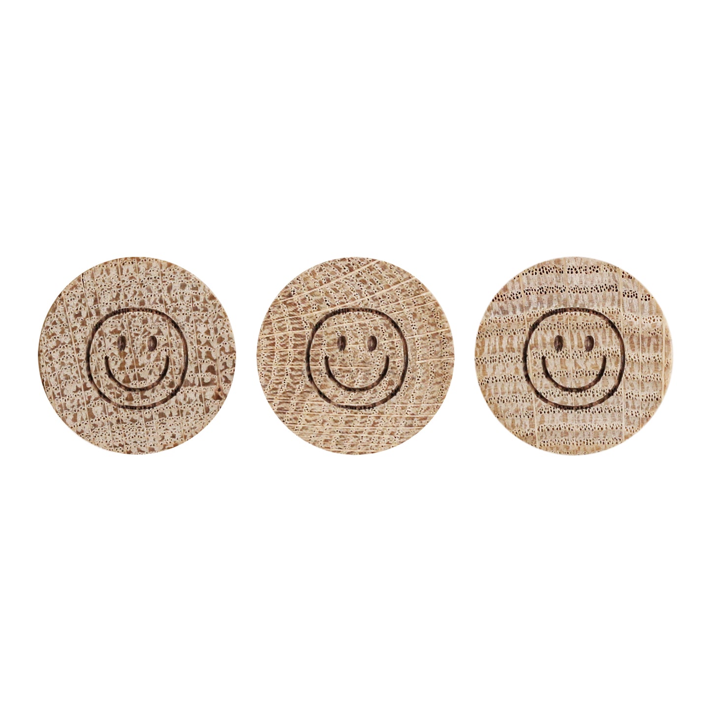 Eulenschnitt Holzmagnet "Smiley" 3-er Set