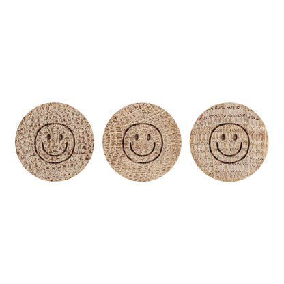 Eulenschnitt Holzmagnet "Smiley" 3-er Set