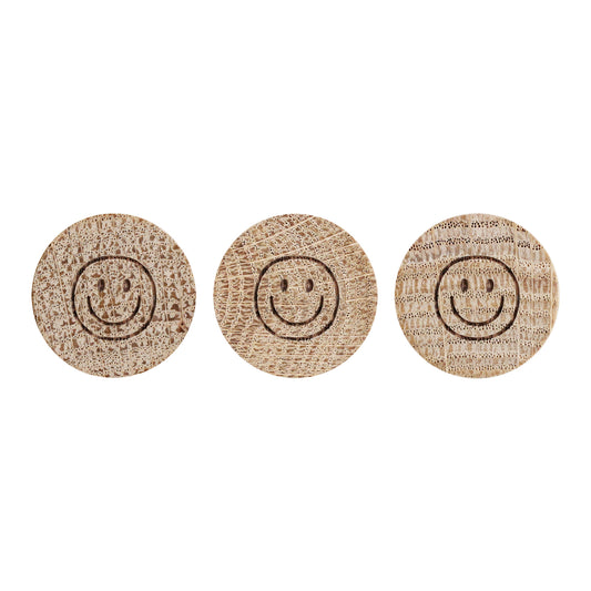 Eulenschnitt Holzmagnet "Smiley" 3-er Set