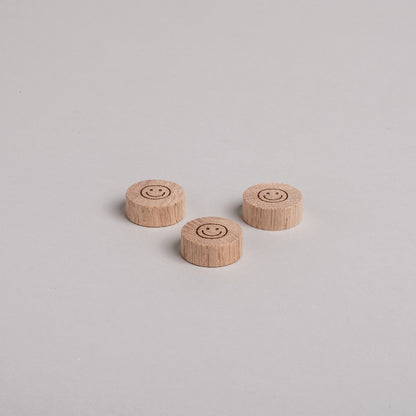 Eulenschnitt Holzmagnet "Smiley" 3-er Set