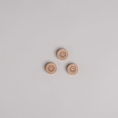 Eulenschnitt Holzmagnet "Smiley" 3-er Set
