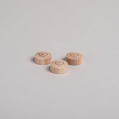 Eulenschnitt Holzmagnet "Herz" 3-er Set