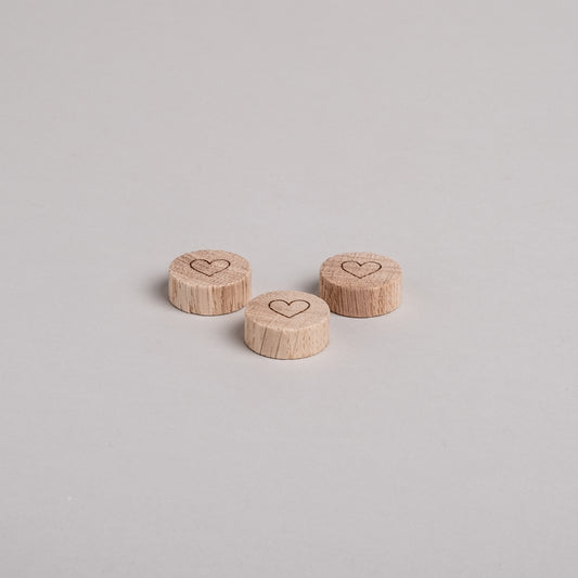 Eulenschnitt Holzmagnet "Herz" 3-er Set