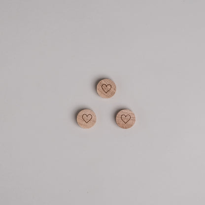 Eulenschnitt Holzmagnet "Herz" 3-er Set