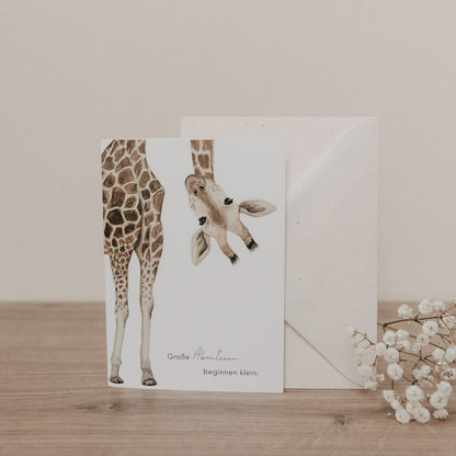 Eulenschnitt Klappkarte "Giraffe"