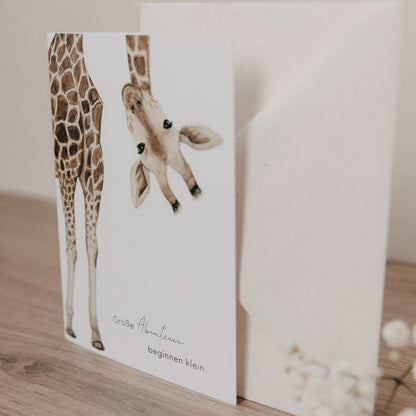 Eulenschnitt Klappkarte "Giraffe"