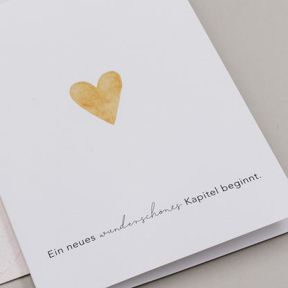 Eulenschnitt Klappkarte Herz Gold