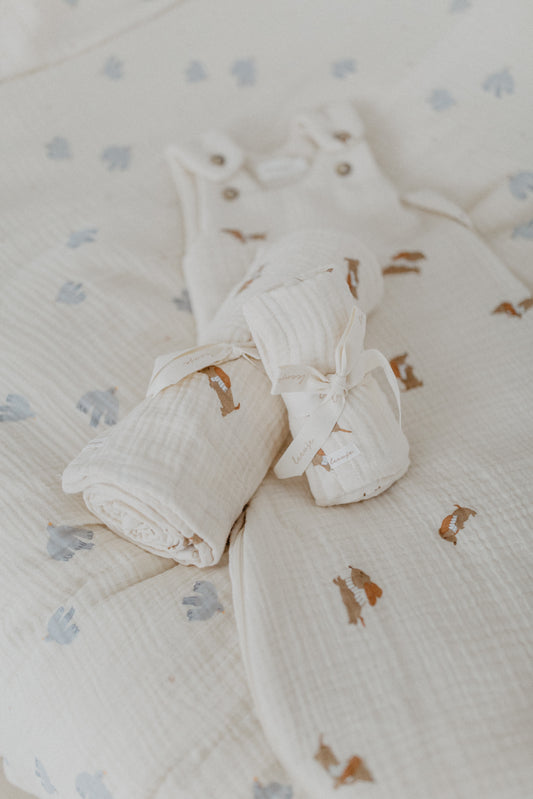 Leevje Großes Musselintuch "Little Dog"