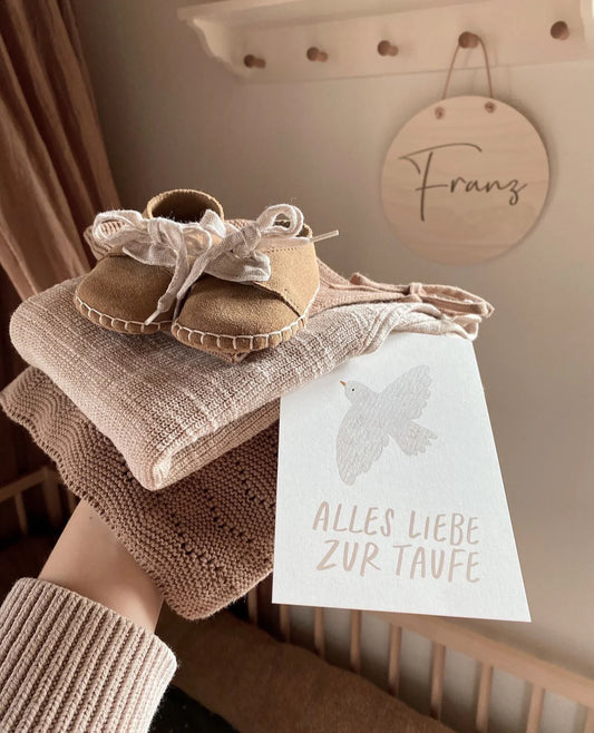 Hej Hanni Postkarte „Alles liebe zur Taufe"