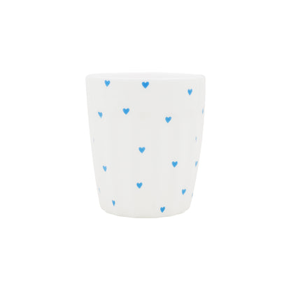 Eulenschnitt Becher kleine Herzen hellblau