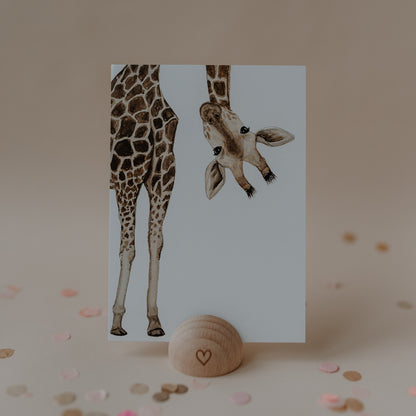 Eulenschnitt Postkarte "Giraffe"