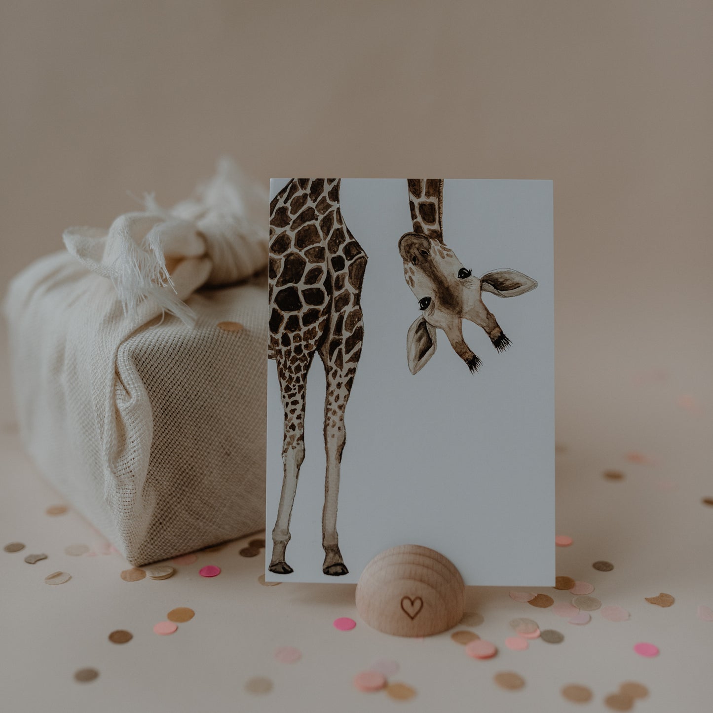 Eulenschnitt Postkarte "Giraffe"