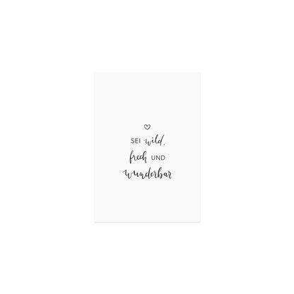 Eulenschnitt Postkarte "Wild und Frech"