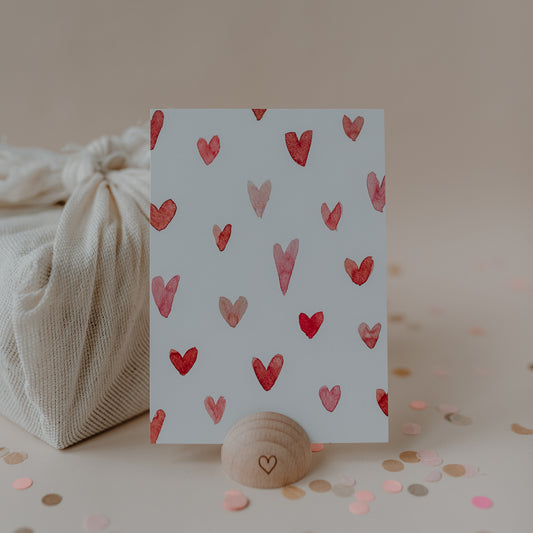 Eulenschnitt Postkarte "Hearts"