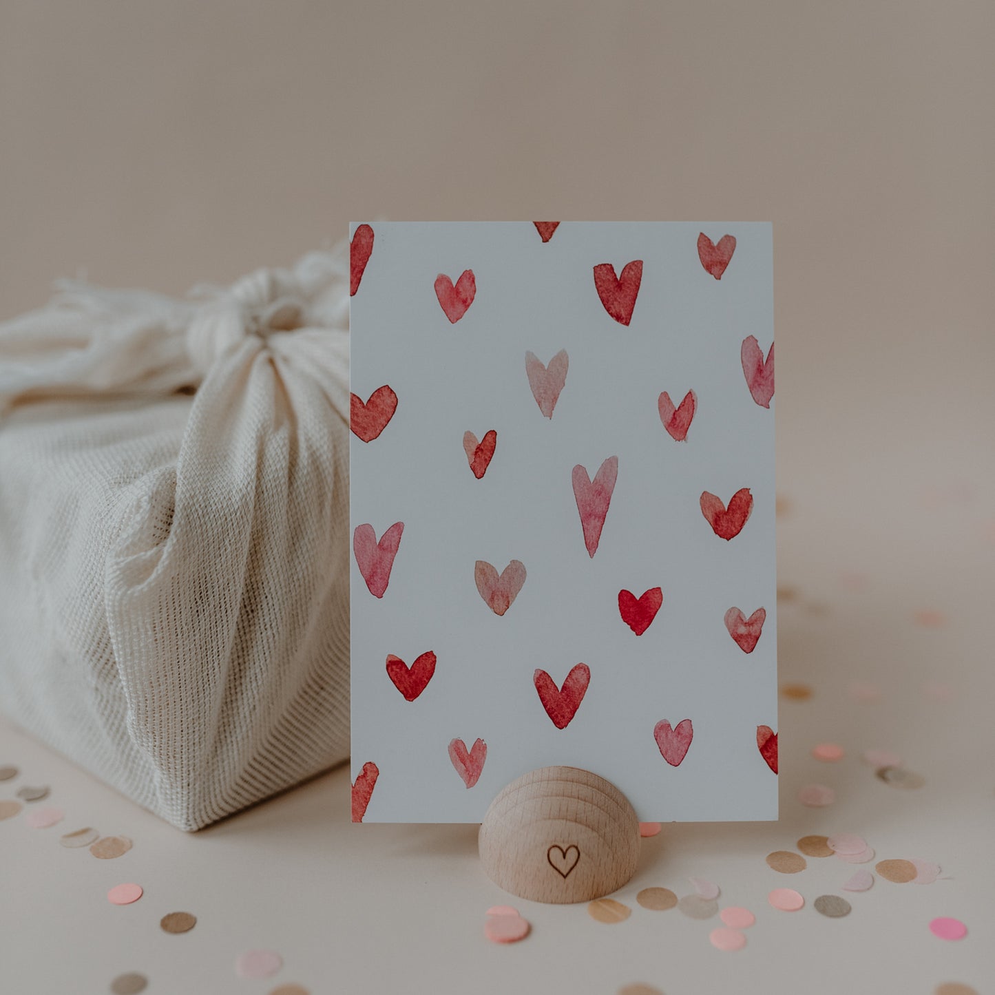 Eulenschnitt Postkarte "Hearts"